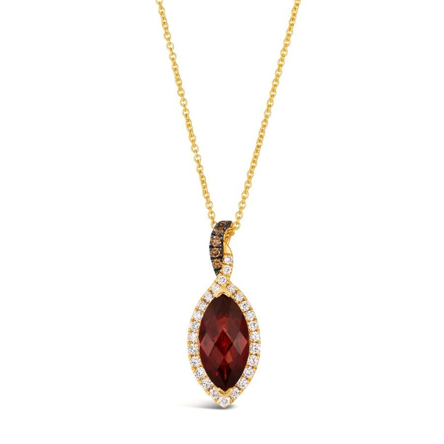 Le Vian 14K Honey Gold™ Pendant | Pomegranate Garnet™ 2 cts. | Nude diamonds™ 1/4 cts., Chocolate diamonds® 1/20 cts.