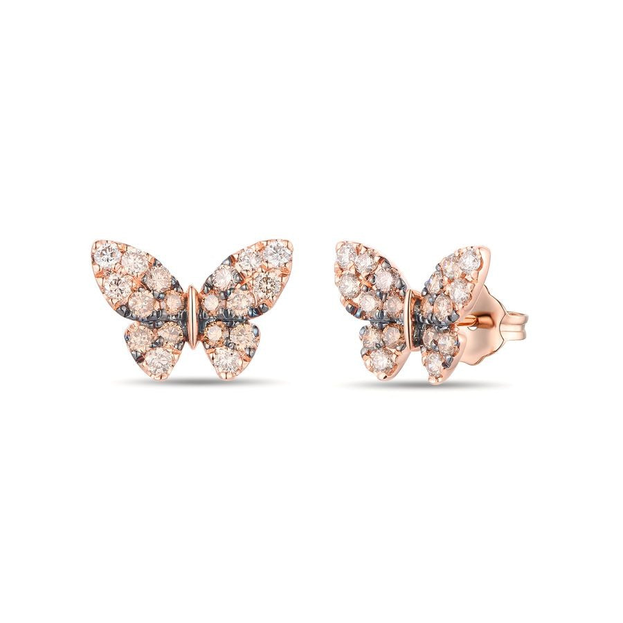 Le Vian 14K Strawberry Gold® Earrings | Chocolate ombré® diamonds 5/8 cts., Vanilla diamonds® 1/20 cts.