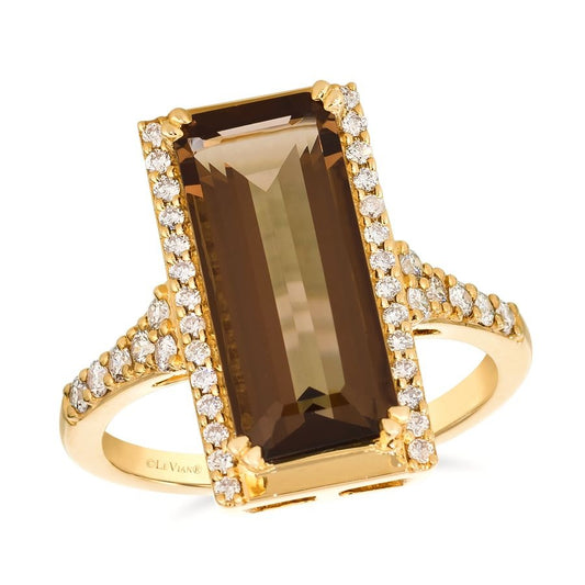 Le Vian 14K Honey Gold™ Ring | Chocolate Quartz® 4 1/4 cts. | Nude diamonds™ 1/3 cts.