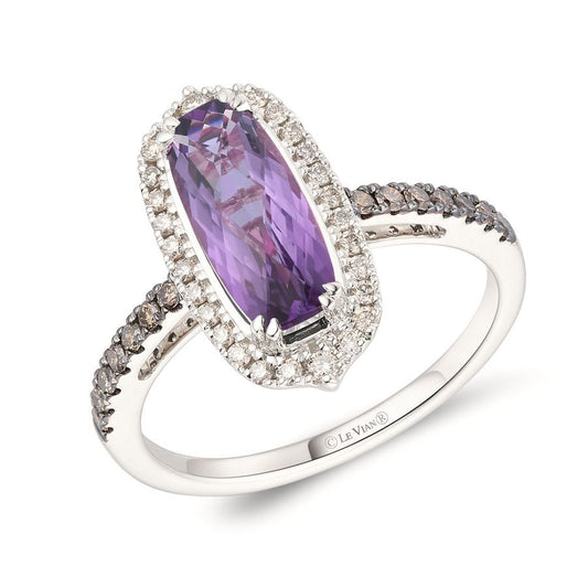 Le Vian 14K Vanilla Gold® Ring | Grape Amethyst™ 1 5/8 cts. | Chocolate diamonds® 1/6 cts., Nude diamonds™ 1/5 cts.