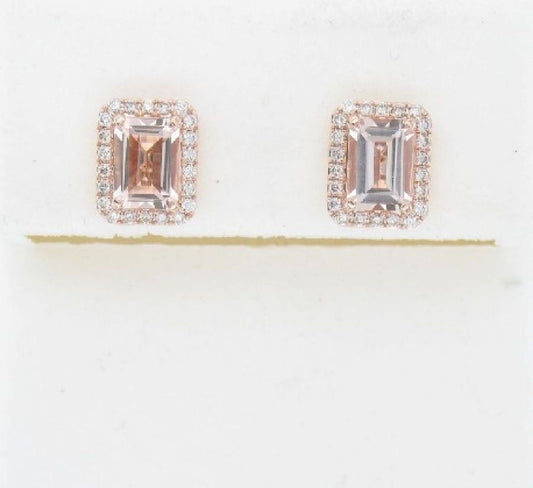 Le Vian 14K Strawberry Gold® Earrings | Peach Morganite™ 1 1/3 cts. | Nude diamonds™ 1/4 cts.