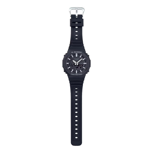 Men's Casio G-Shock Icon Analog-Digital Black Resin Strap Watch with Black Dial (Model: GA2100-1A)