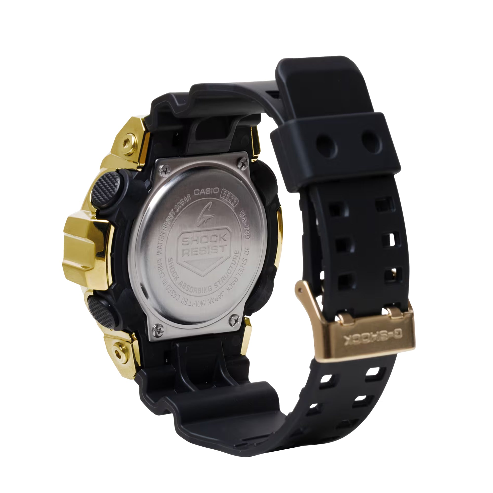 Casio G-Shock G-Steel Analog-Digital Gold-Tone Black Resin Strap Watch - GM700G-9A