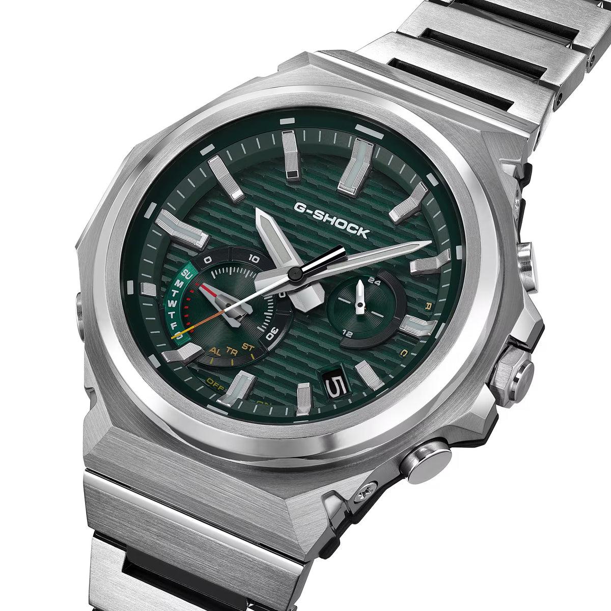 Men's Casio G-Shock G-Steel GST-B1000 Series Green Dial Stainless Steel Watch GSTB1000D-3A