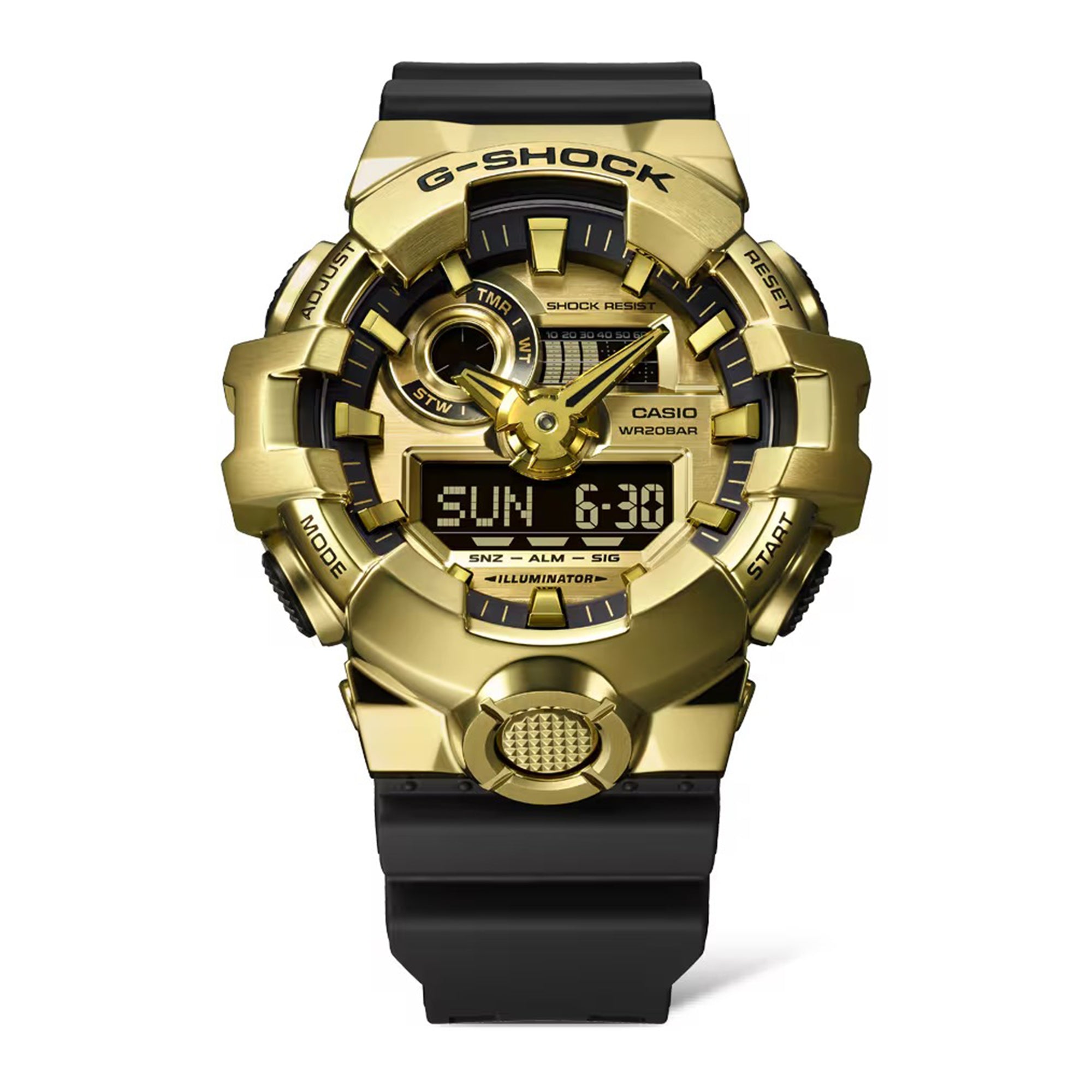 Casio G-Shock G-Steel Analog-Digital Gold-Tone Black Resin Strap Watch - GM700G-9A
