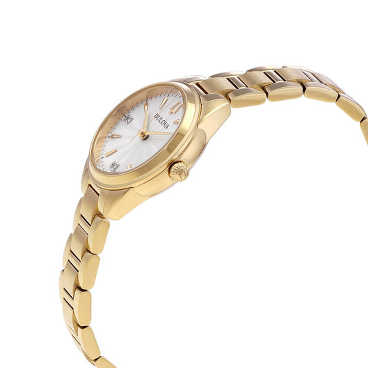 Ladies' Bulova Classic Sutton Diamond-Accent Gold-Tone Bracelet Watch | 28mm | 97P150
