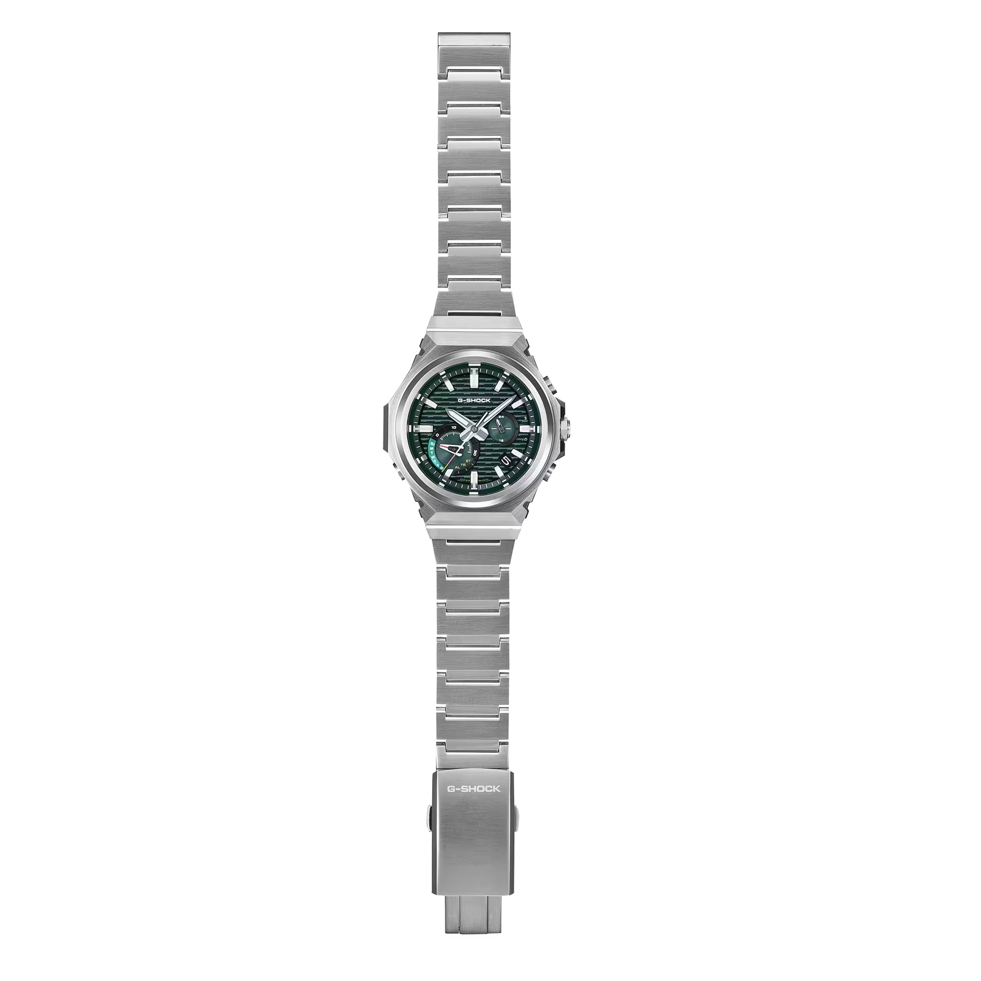 Men's Casio G-Shock G-Steel GST-B1000 Series Green Dial Stainless Steel Watch GSTB1000D-3A