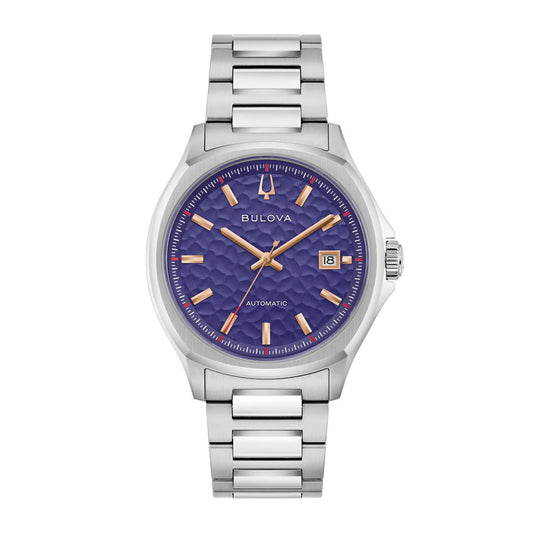 Bulova Tony Bennett "NYC" Automatic Purple Dial Stainless Steel Watch 39mm - 96B484