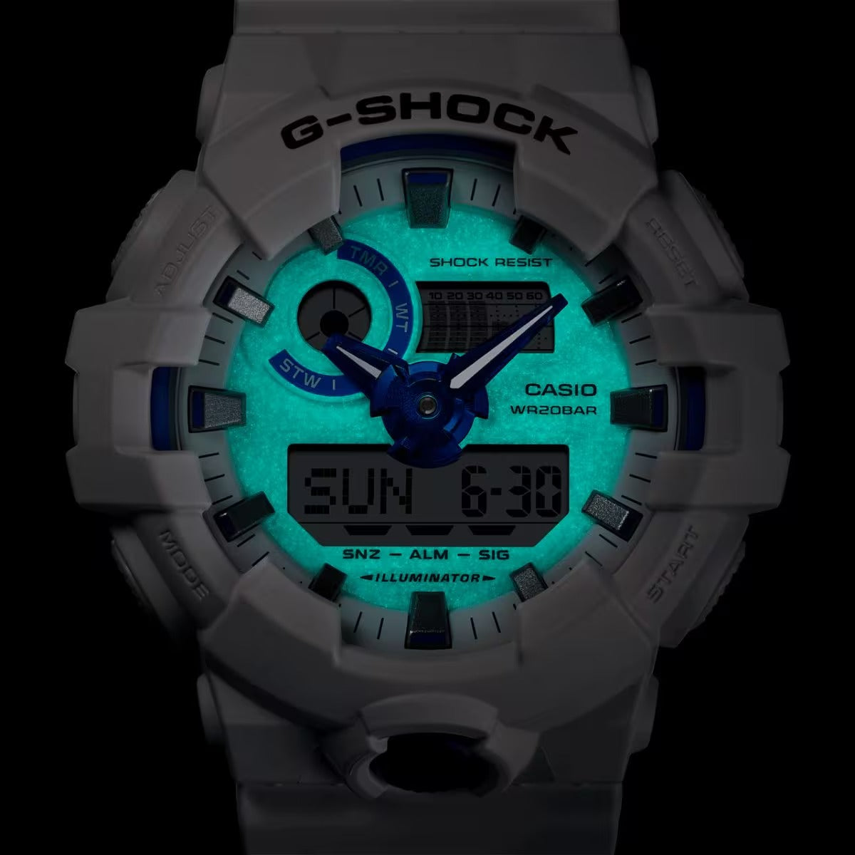 Casio G-Shock GA700HDS-7A Analog-Digital White Blue Watch