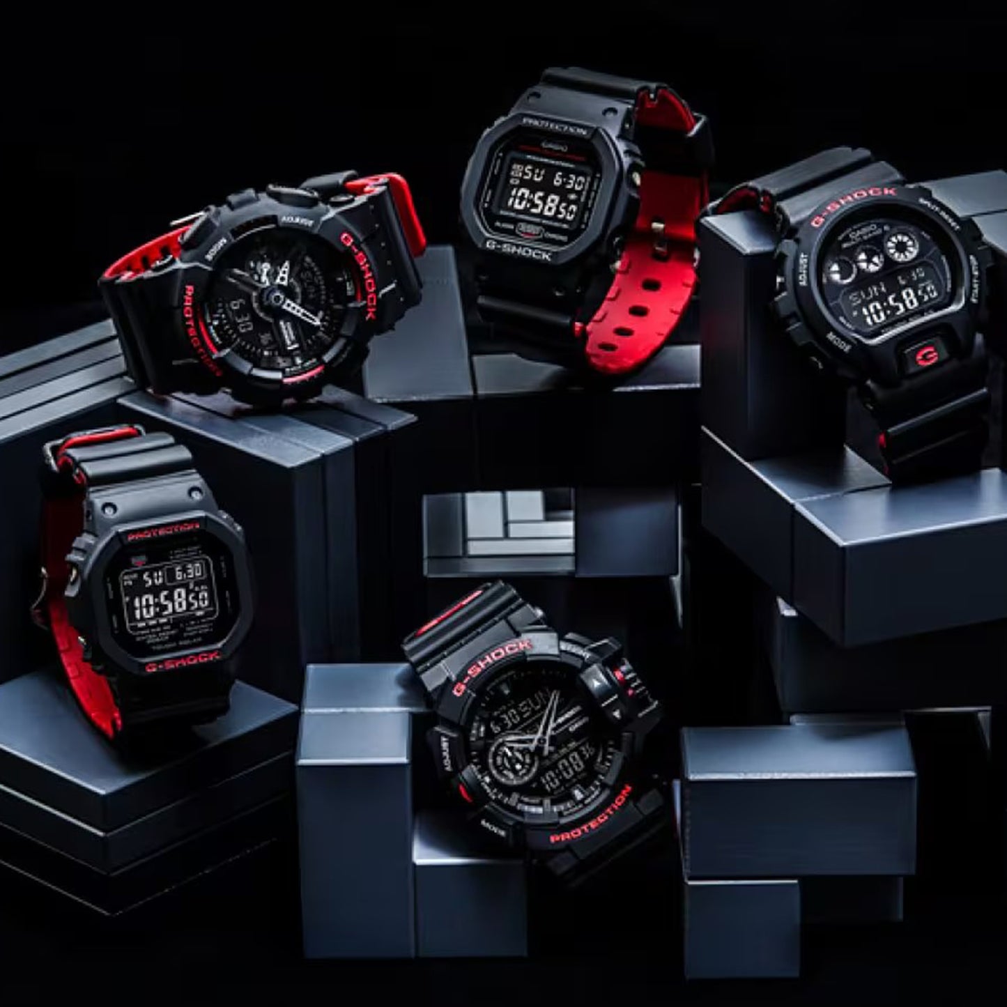 G SHOCK RED AND BLACK WATCH