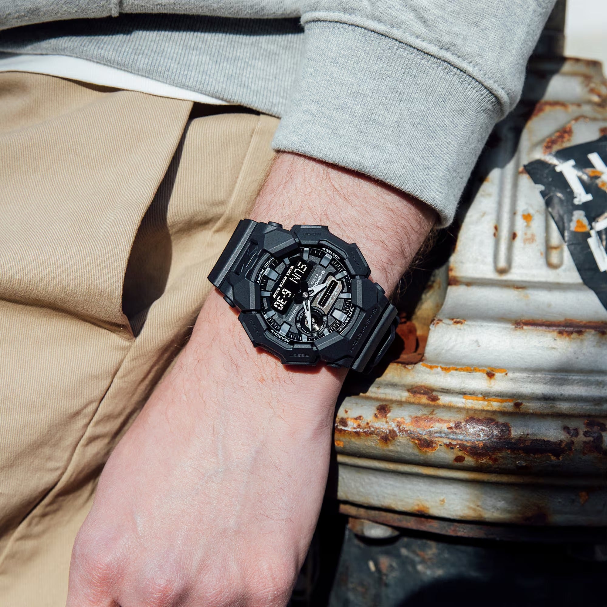 Casio Men's Watch - G-Shock Chrono Black Analog-Digital Dial Resin Strap | GA010-1A1