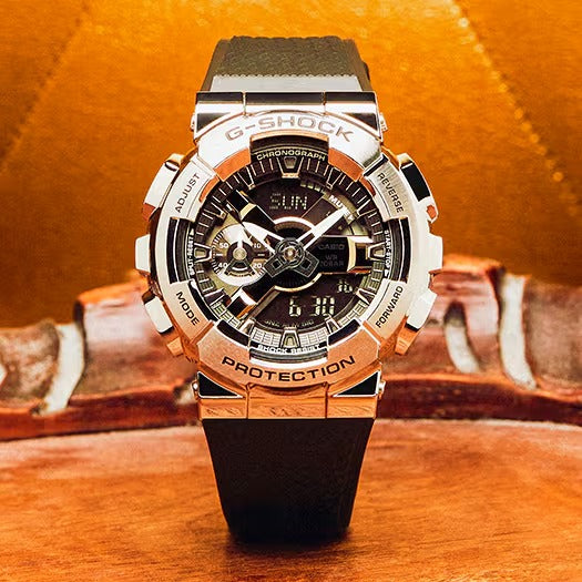 Men's Casio G-Shock Analog-Digital Stainless Steel Bezel Watch GM110-1A