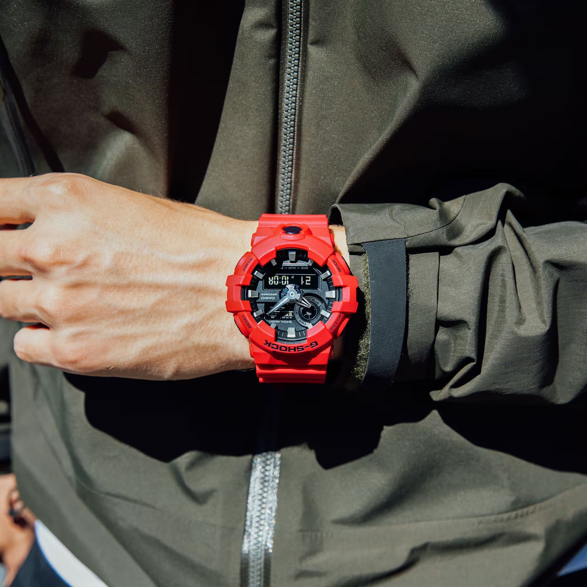 Men's Casio G-Shock Analog-Digital Red Resin Strap Watch GA700-4A