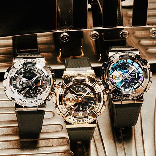 Men's Casio G-Shock Analog-Digital Stainless Steel Bezel Watch GM110-1A