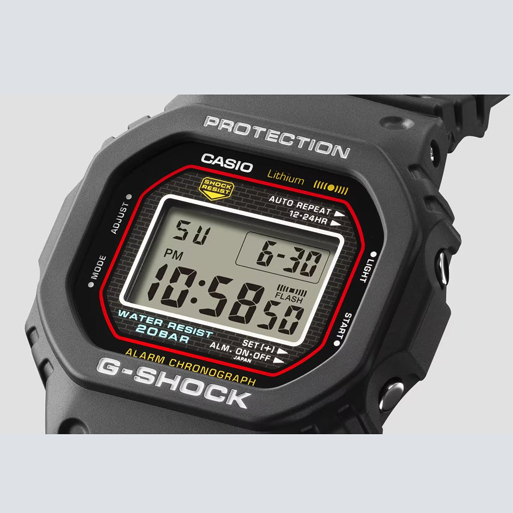 Casio G-Shock Digital 5000 Series Black Resin Watch 42.3mm - DW5000R-1A