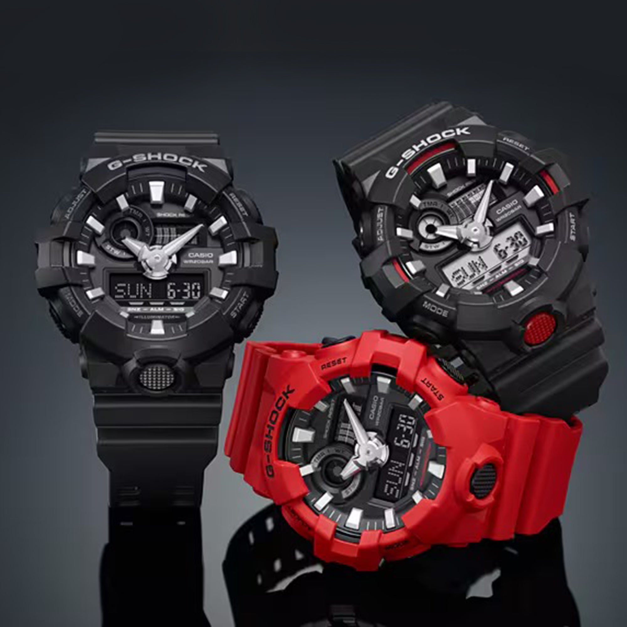 Men's Casio G-Shock Analog-Digital Red Resin Strap Watch GA700-4A