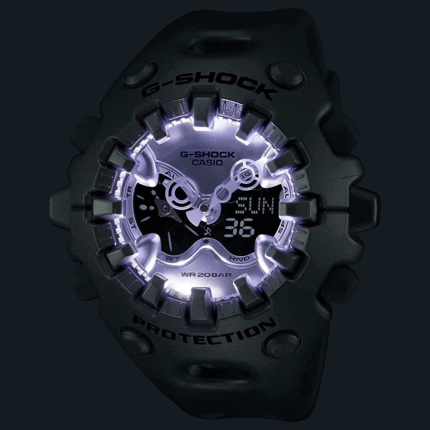 G-shock Ga-v01a-8a Men's Shock-resistant Digital Analog Watch Silver