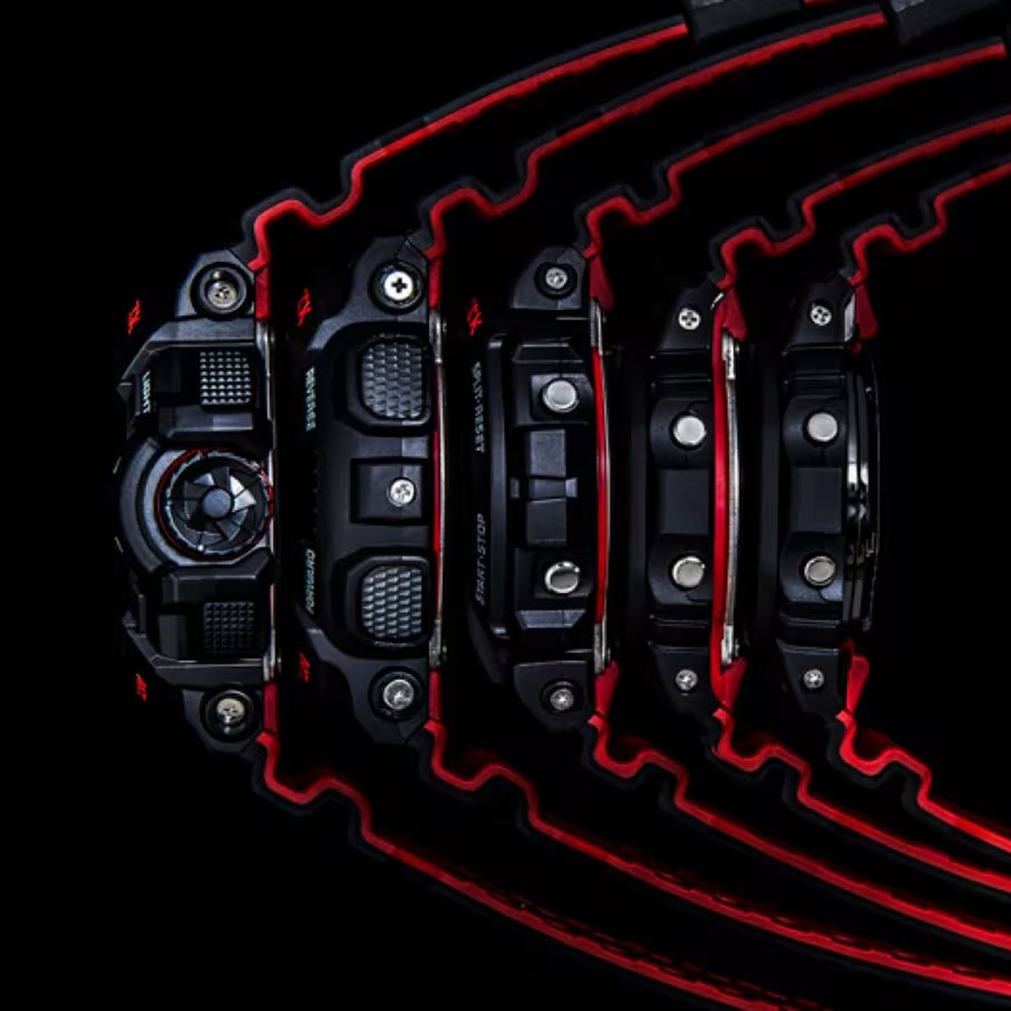 G SHOCK RED AND BLACK WATCH