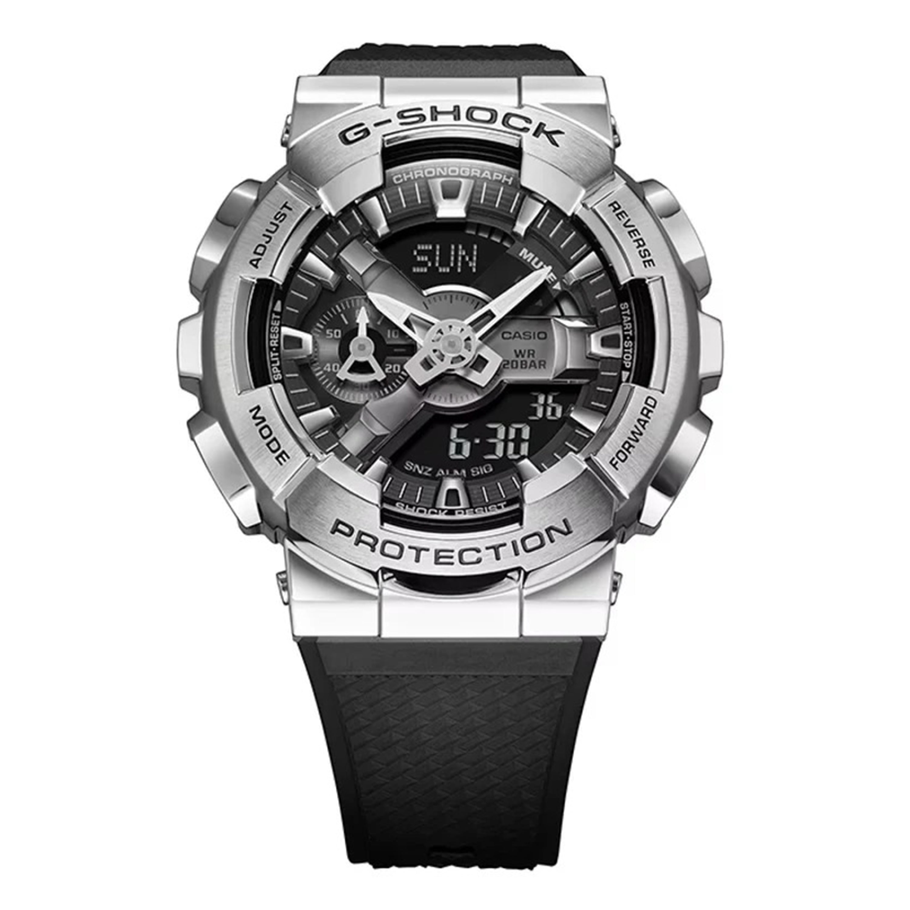 Men's Casio G-Shock Analog-Digital Stainless Steel Bezel Watch GM110-1A