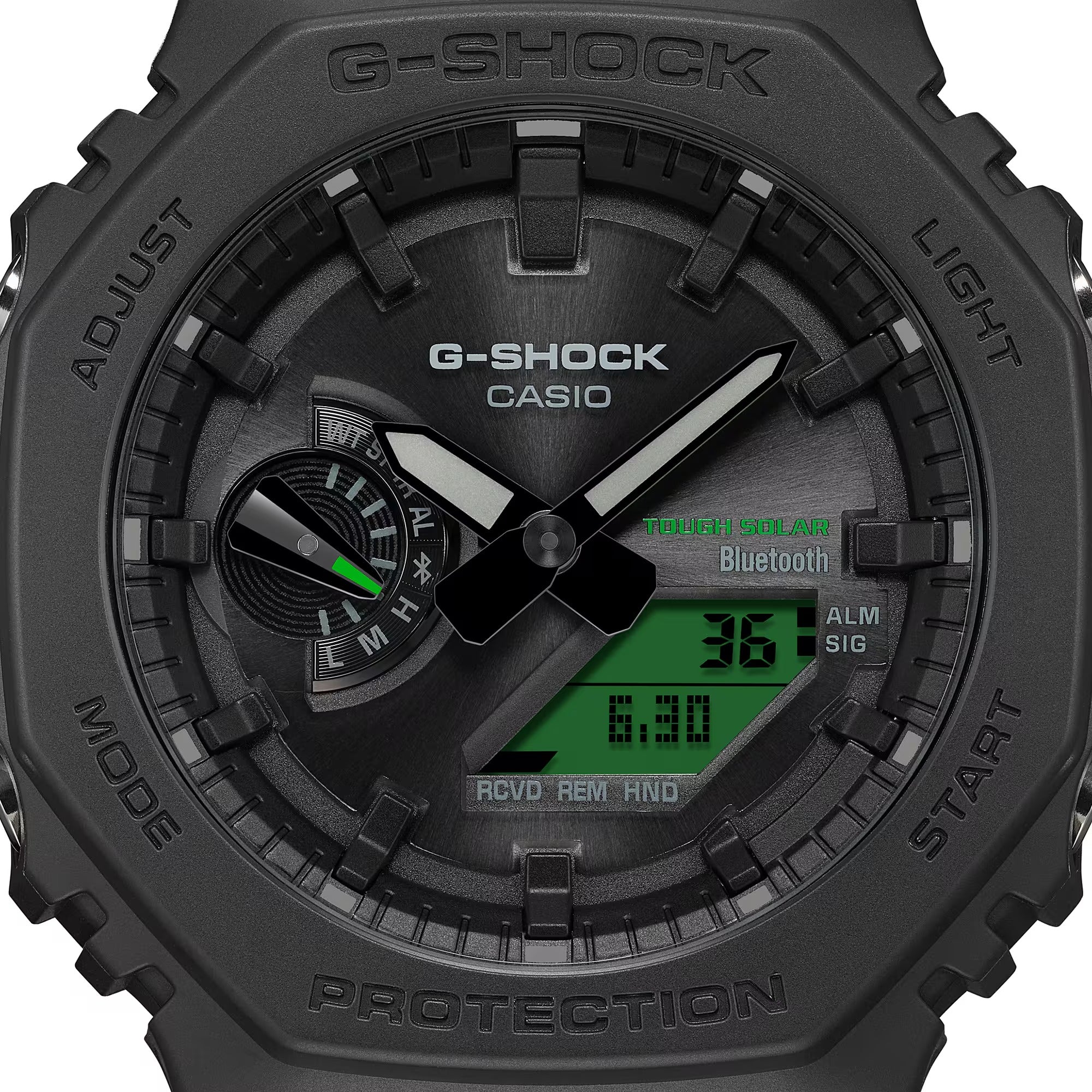 Casio G-Shock Analog-Digital Electro Green and Black Resin Tough Solar Connected Watch - GAB2100BEG-1A