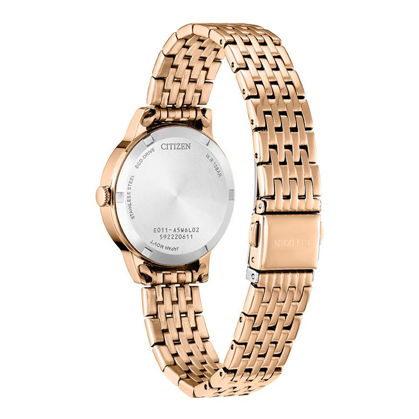 Citizen Eco Drive Women's Green Dial Stainless Steel Gold-Tone Bracelet Watch EW2623-53X