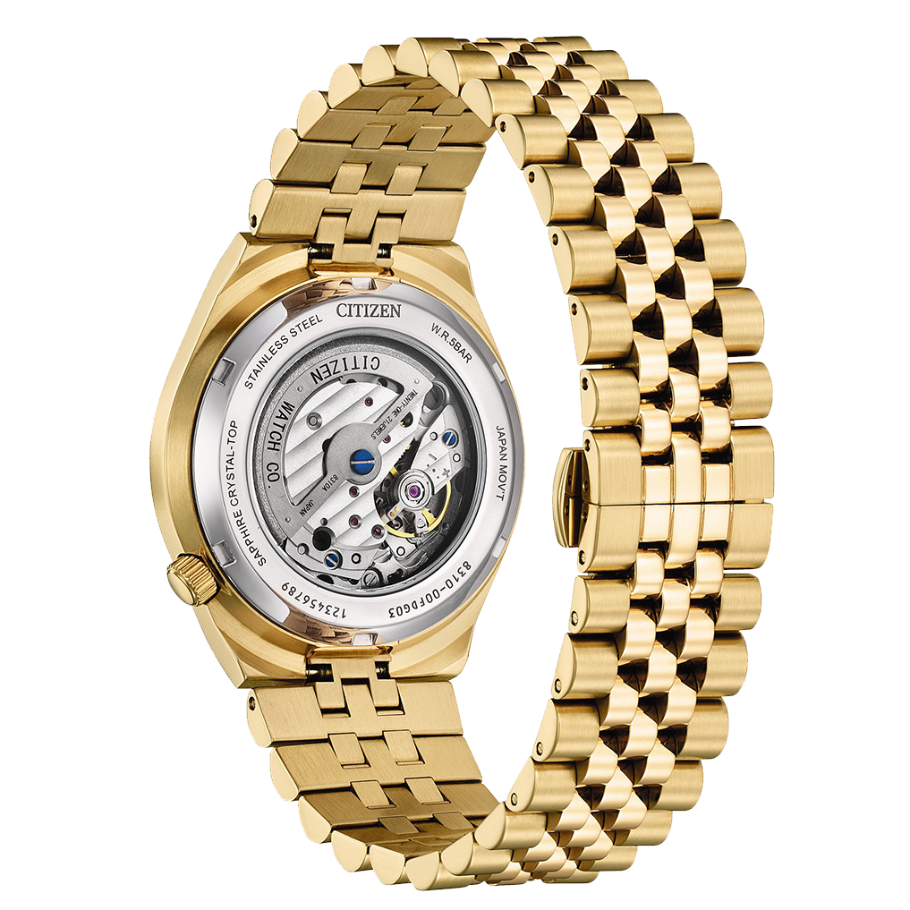 Men’s Citizen® Tsuyosa Rose-Tone IP Automatic Watch with Blue Dial (Model: NK0023-57L)