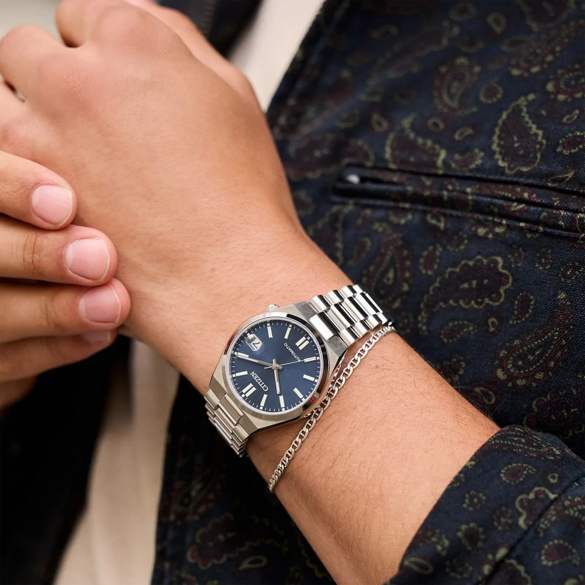 Citizen Tsuyosa Men Blue Stainless Steel Watch NJ0200-50M