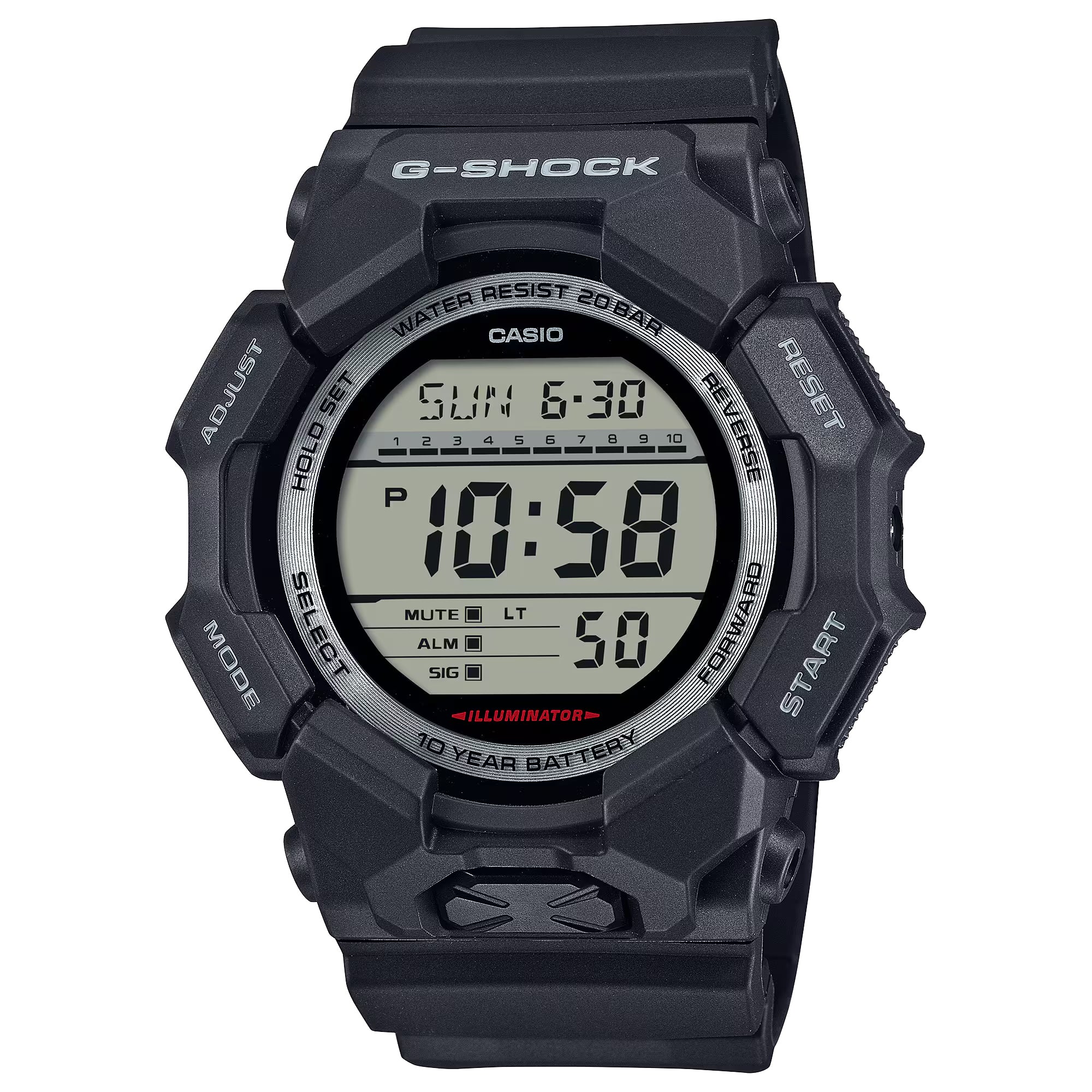 Casio G-SHOCK Digital GD-010 Series Mens Watch Grey 55mm GD-010-1CR