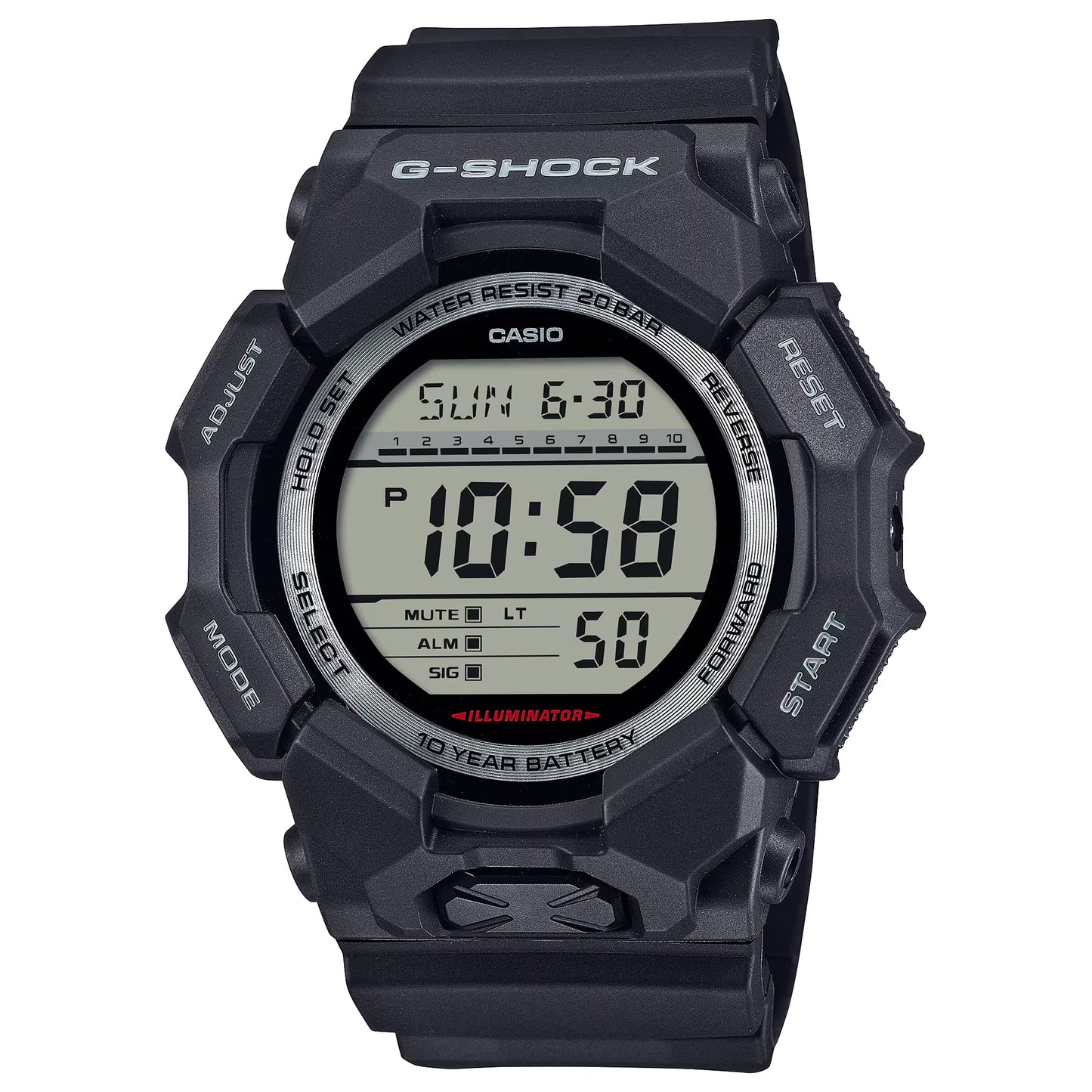 Casio G-SHOCK Digital GD-010 Series Mens Watch Grey 55mm GD-010-1CR