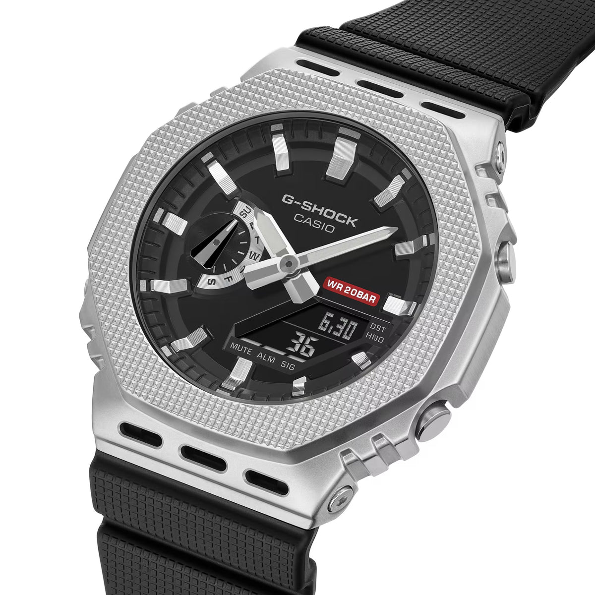 Men's Casio G-Shock G-Steel Analog/Digital Watch with Black Dial and Black Resin Strap (Model: GM2100M-1A)