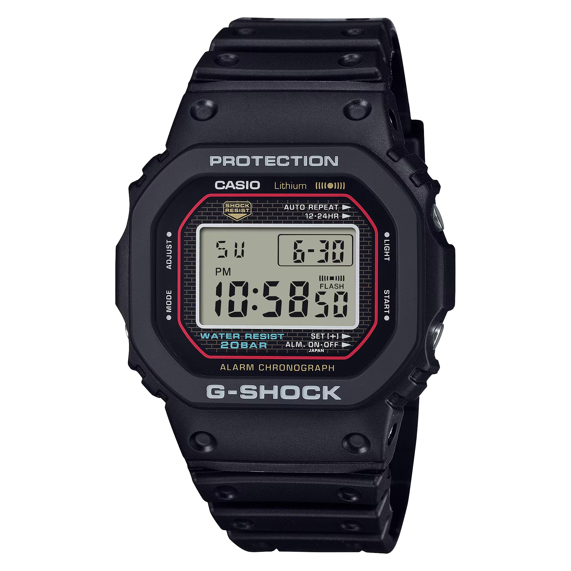 Casio G-Shock Digital 5000 Series Black Resin Watch 42.3mm - DW5000R-1A