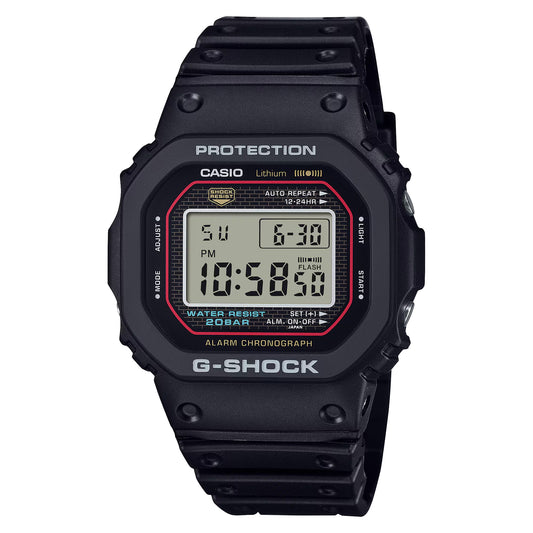 Casio G-Shock Digital 5000 Series Black Resin Watch 42.3mm - DW5000R-1A