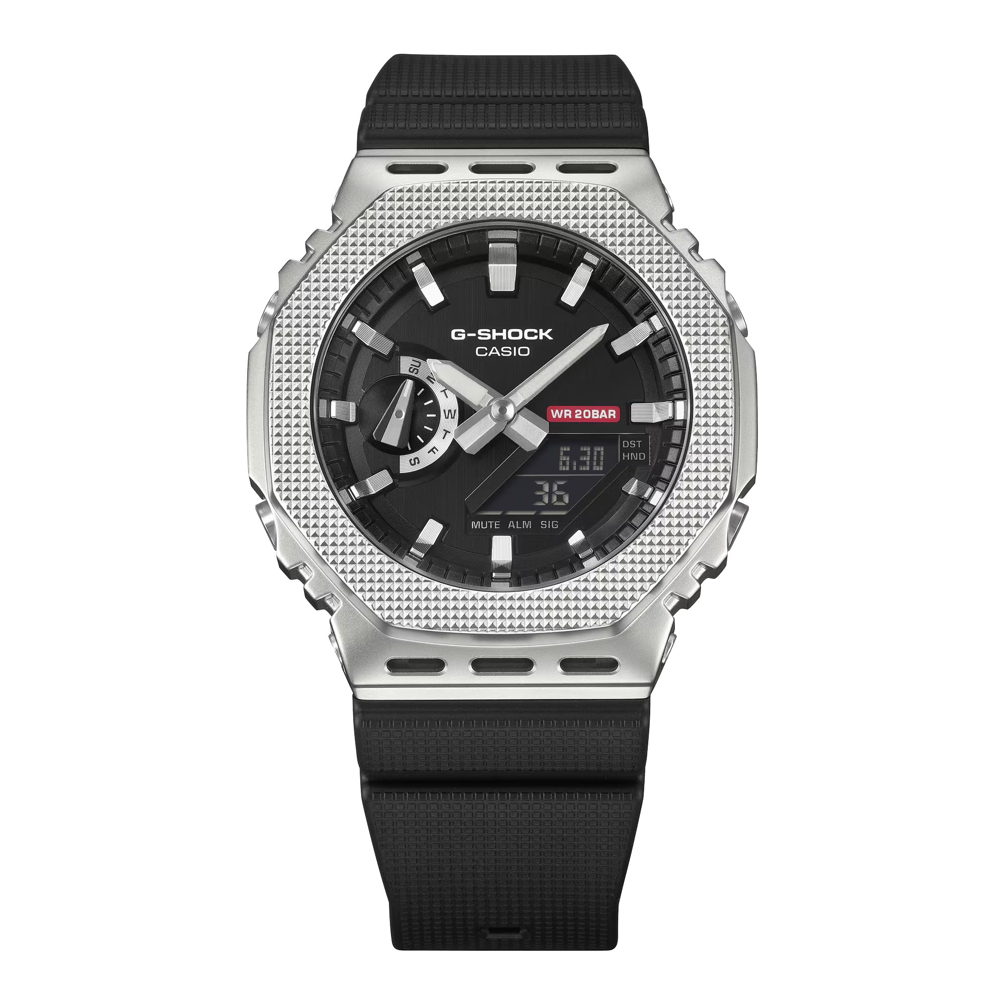 Men's Casio G-Shock G-Steel Analog/Digital Watch with Black Dial and Black Resin Strap (Model: GM2100M-1A)