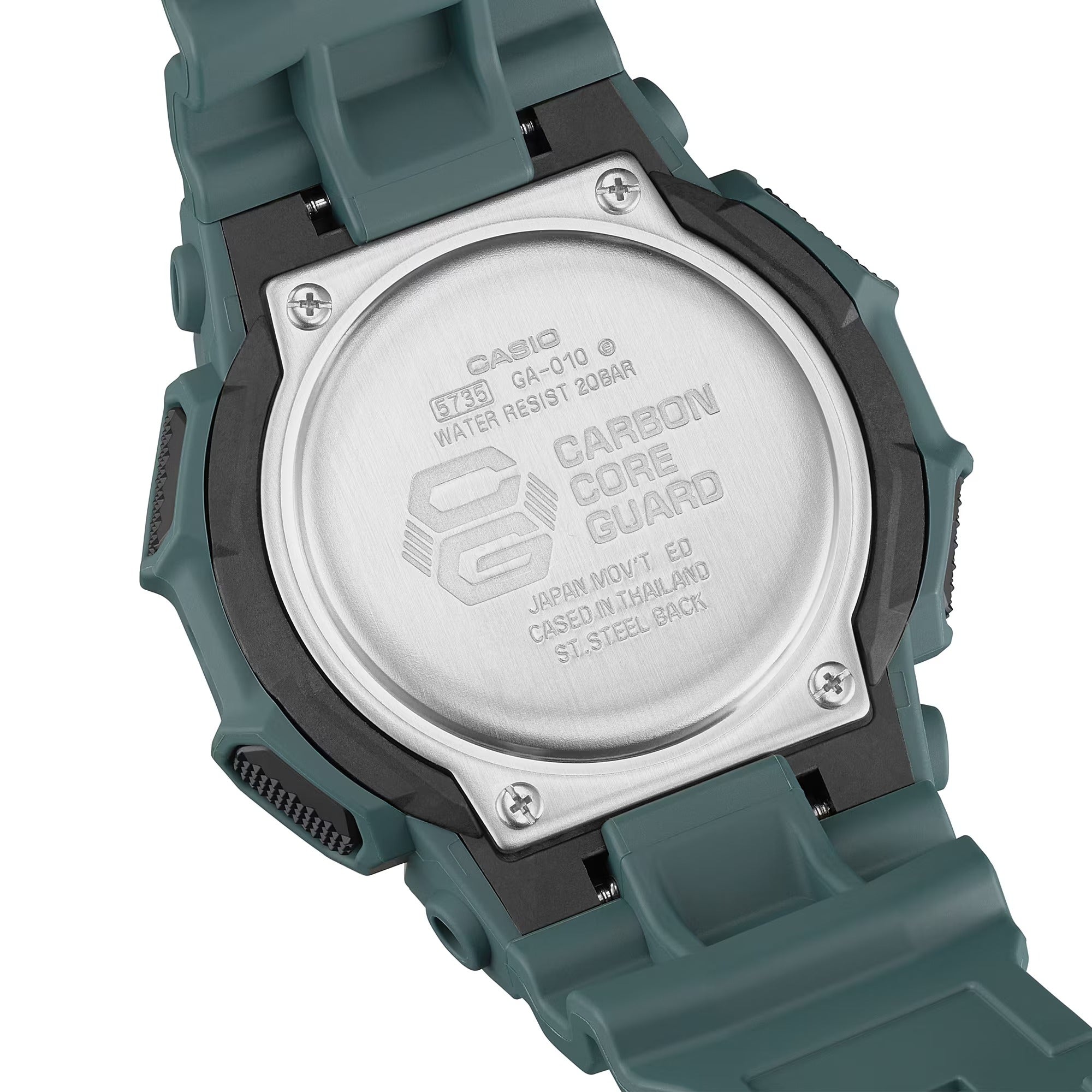 Men's Casio G-Shock Analog Digital Green Resin Strap Watch with Black Dial (Model: GA010-2A)