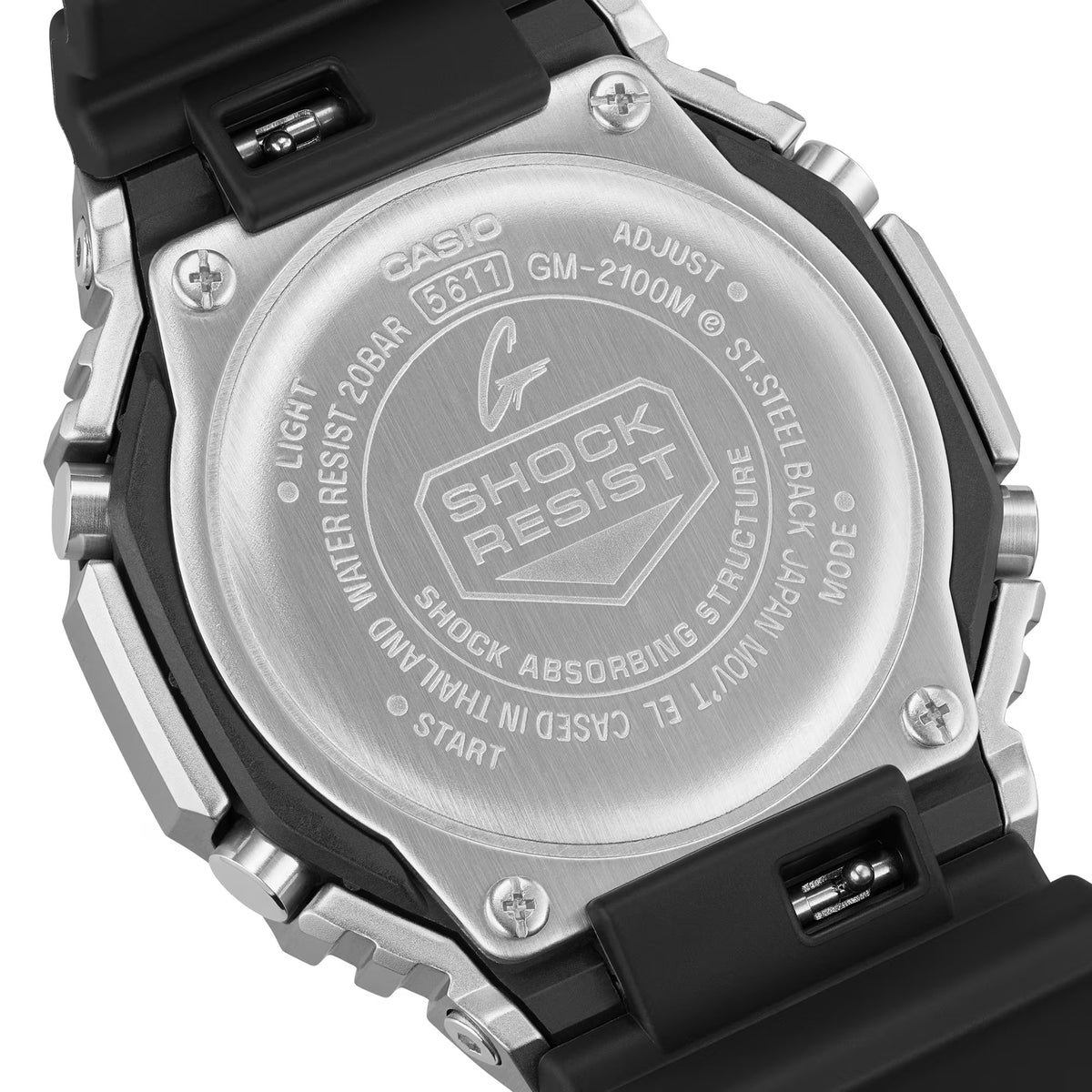 Men's Casio G-Shock G-Steel Analog/Digital Watch with Black Dial and Black Resin Strap (Model: GM2100M-1A)