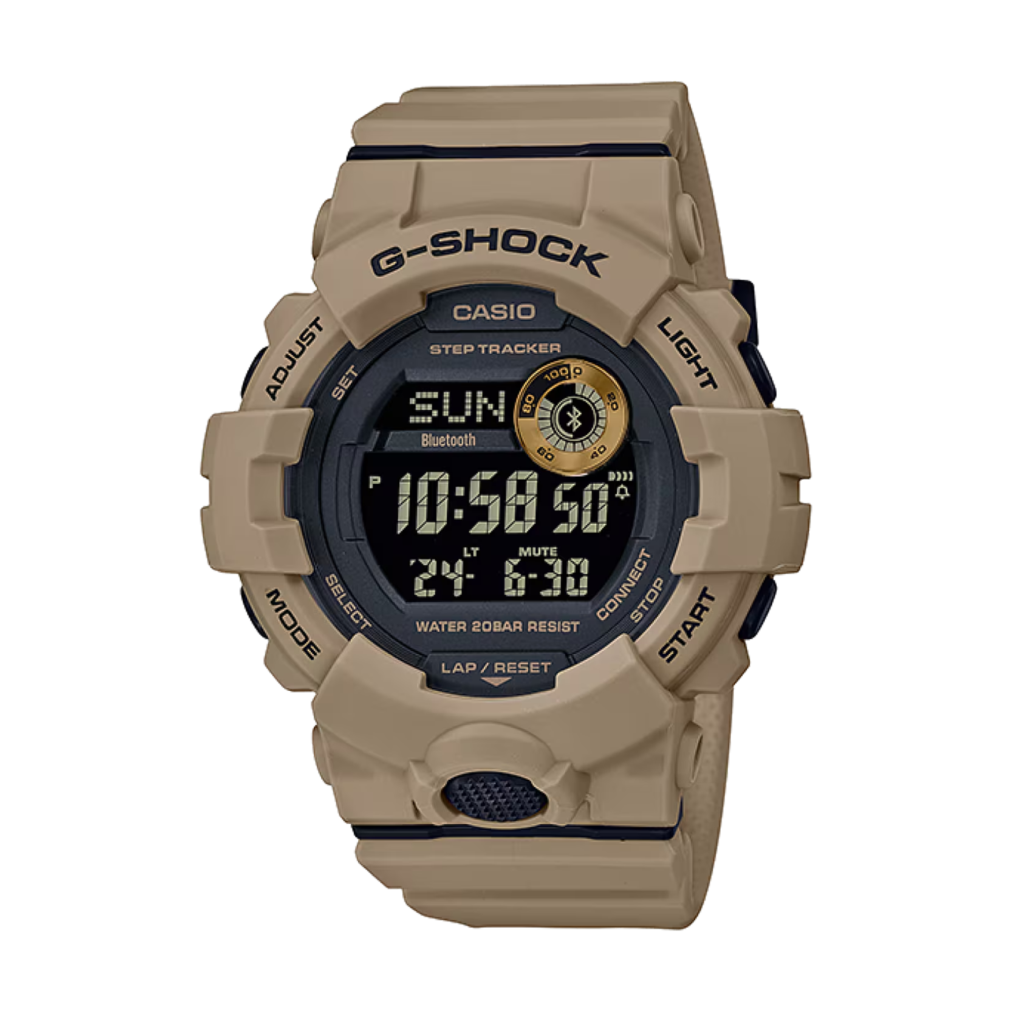 Men's Casio G-Shock Digital Power Trainer Connected Brown Resin Watch GBD800UC-5