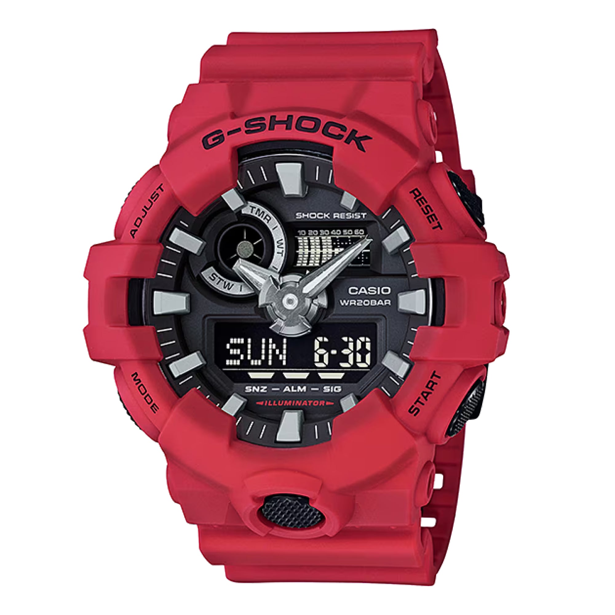 Men's Casio G-Shock Analog-Digital Red Resin Strap Watch GA700-4A