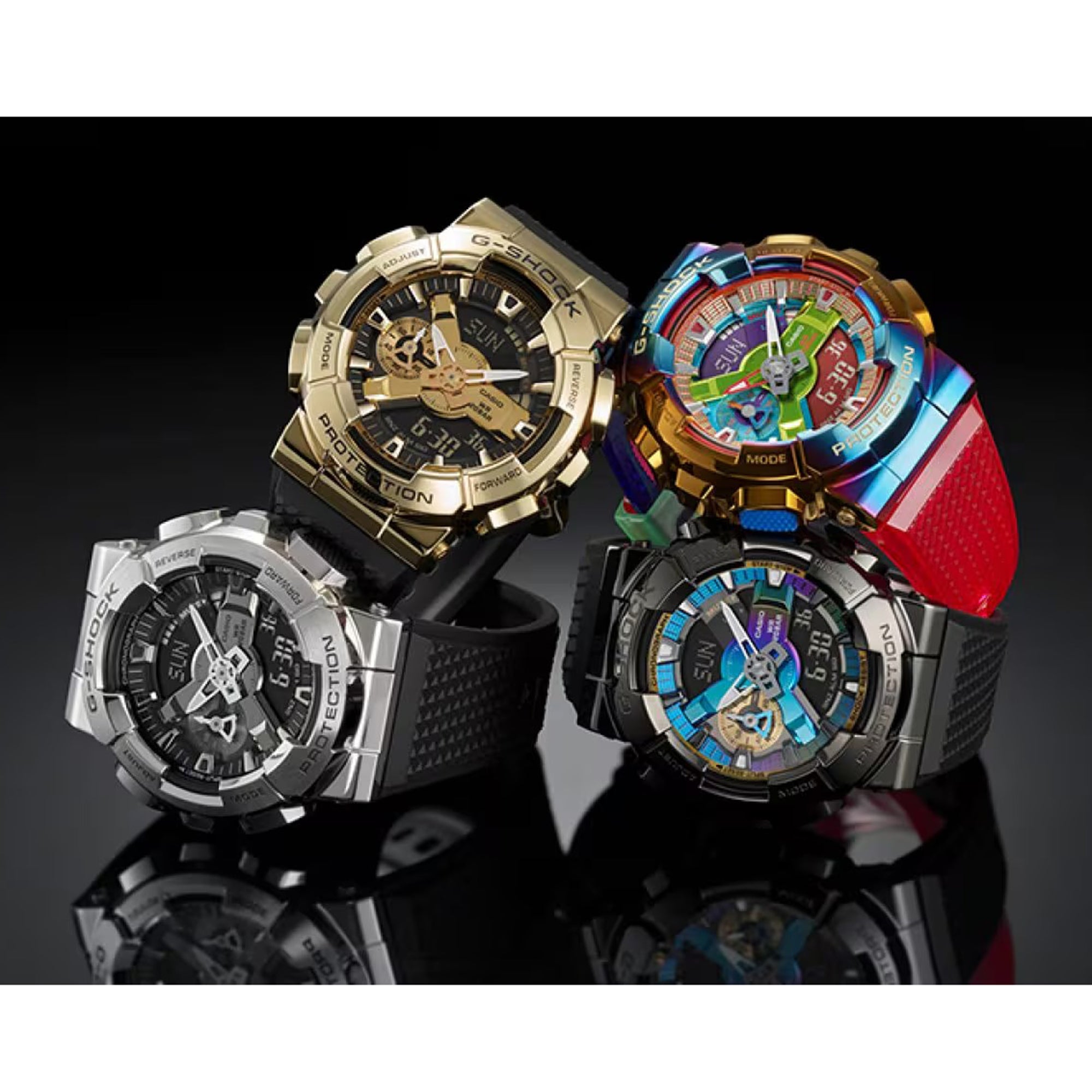 Men's Casio G-Shock Analog-Digital Stainless Steel Bezel Watch GM110-1A