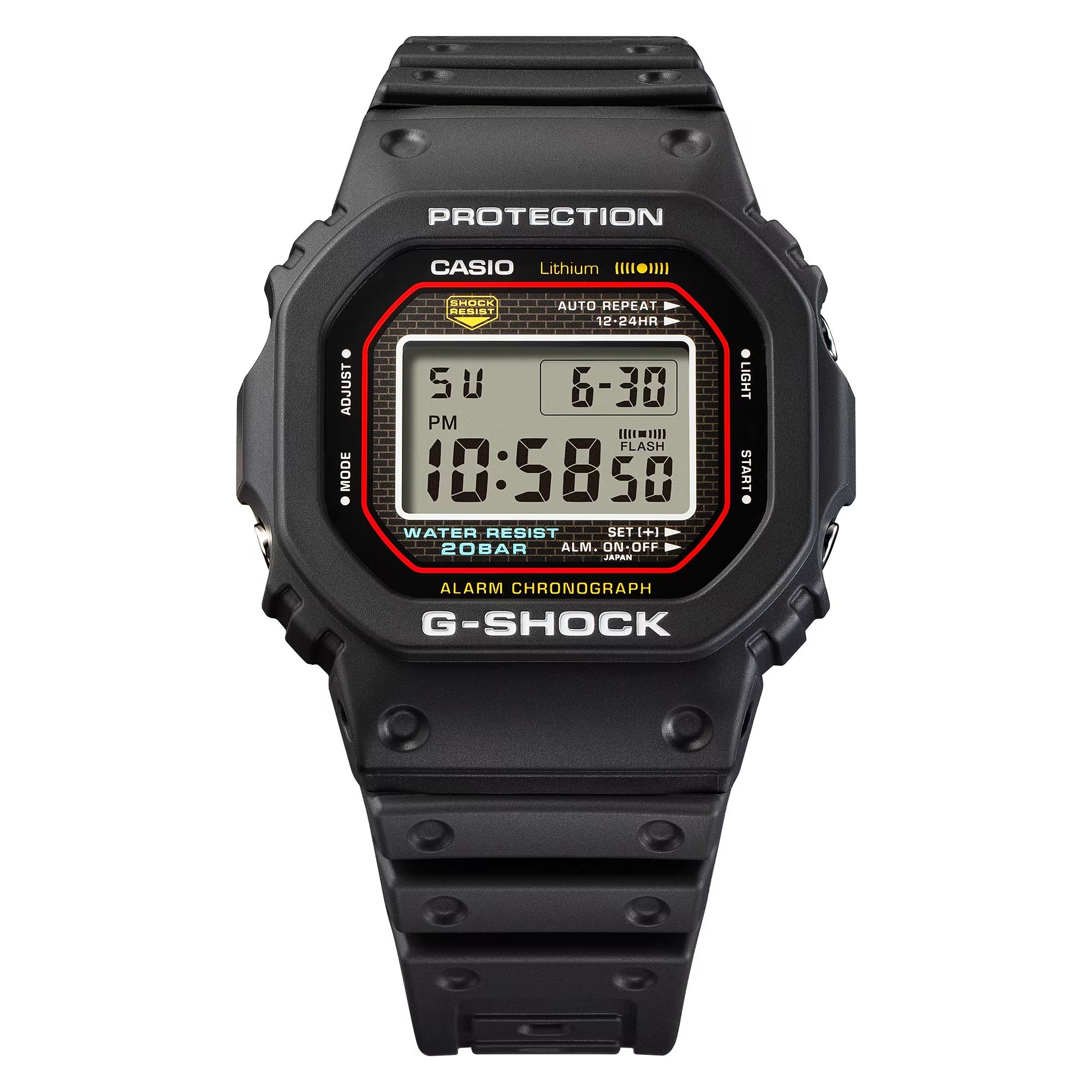 Casio G-Shock Digital 5000 Series Black Resin Watch 42.3mm - DW5000R-1A