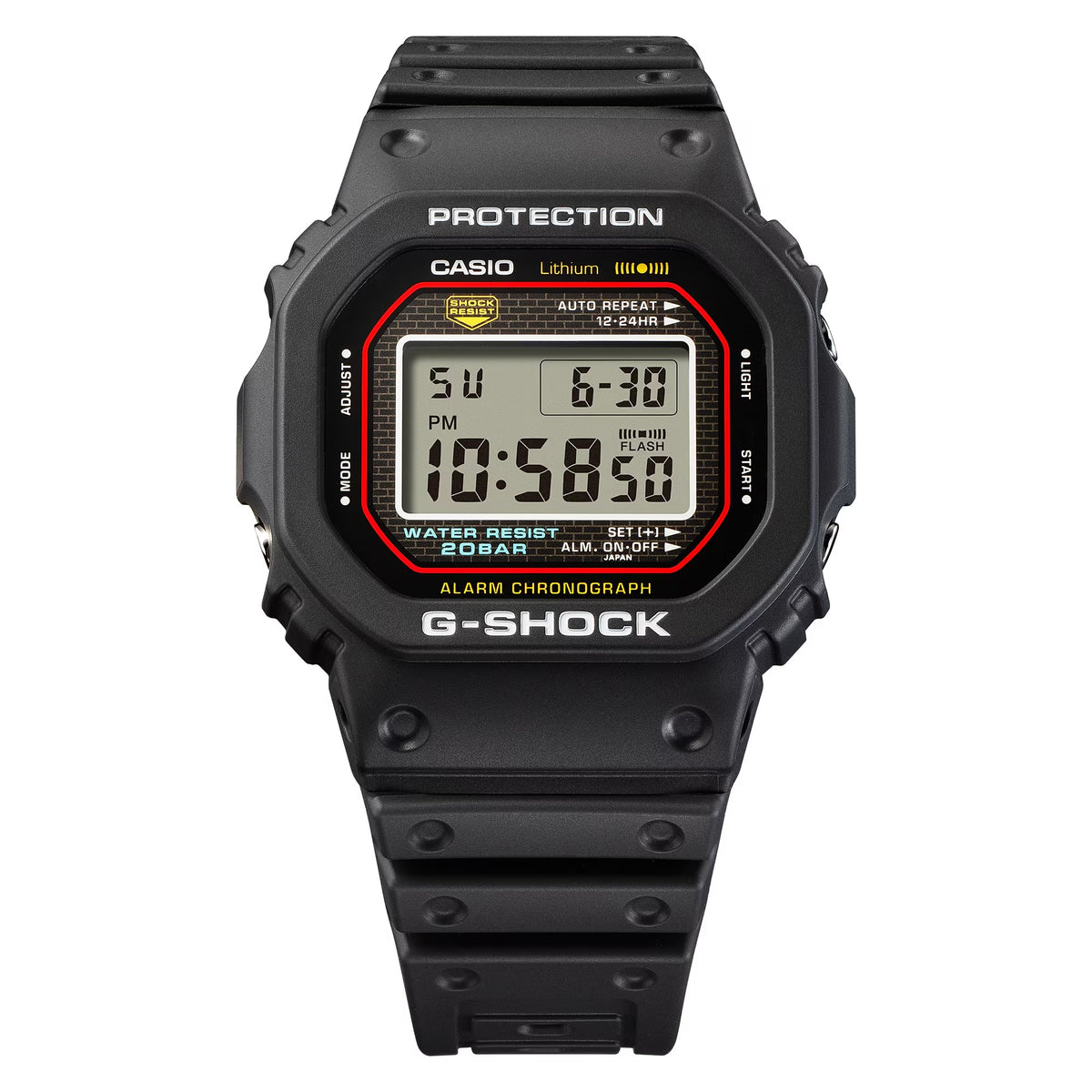 Casio G-Shock Digital 5000 Series Black Resin Watch 42.3mm - DW5000R-1A