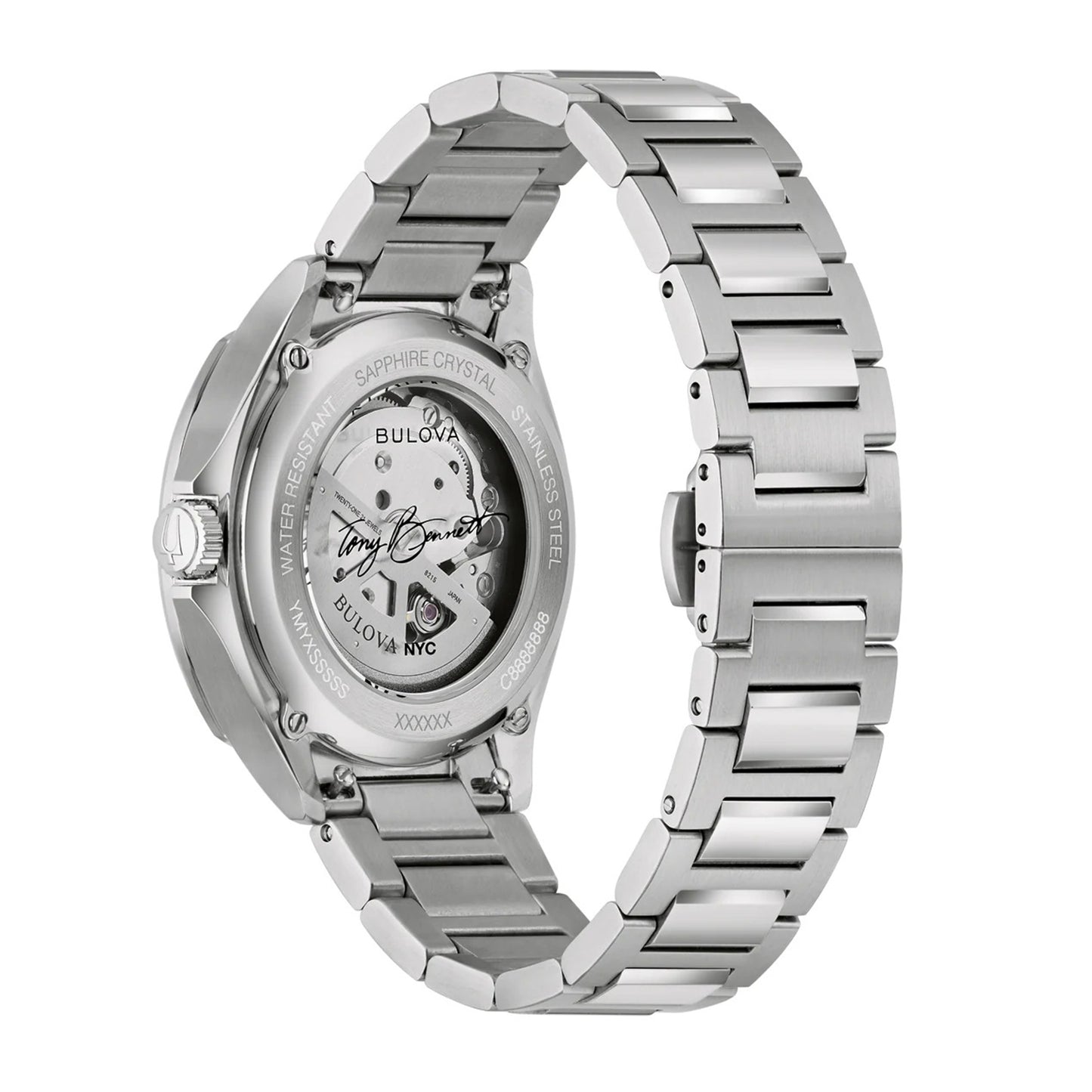 Bulova Tony Bennett "NYC" Automatic Purple Dial Stainless Steel Watch 39mm - 96B484