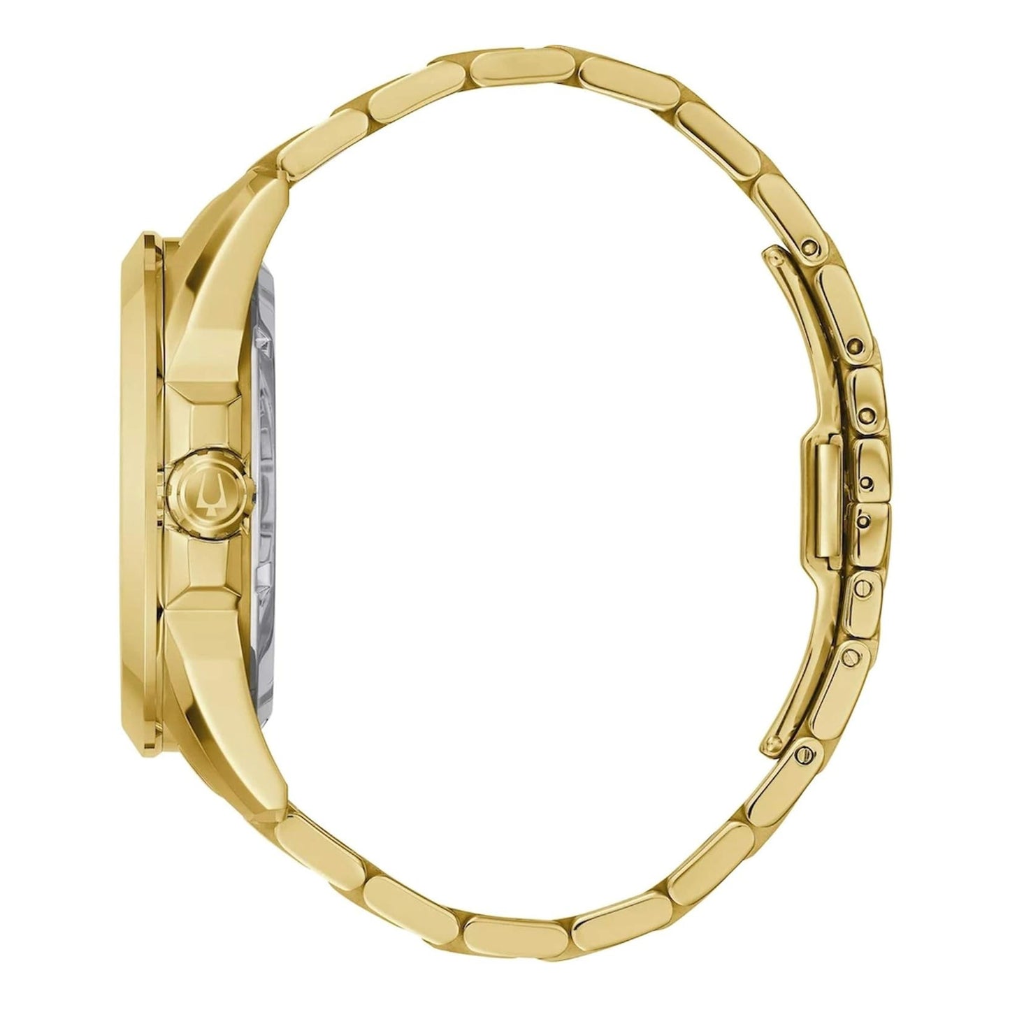 Men's Bulova Sutton Automatic Gold-Tone Watch with Gold-Tone Skeleton Dial (Model: 97A162)
