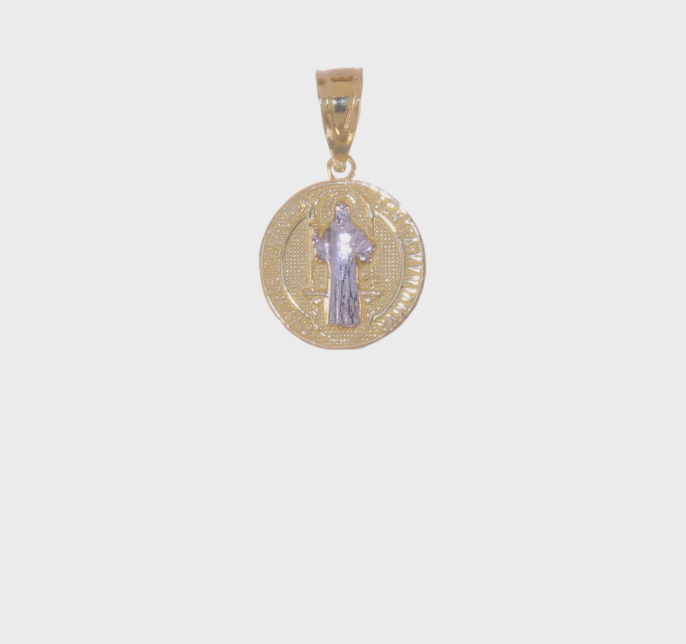 10KT Yellow Gold W/Rhodium San Benito Medal Pendant