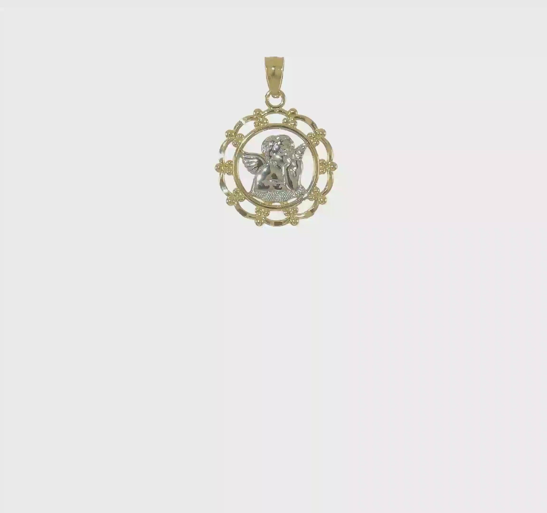 14kt Yellow Gold w/Rhodium Angel Pendant