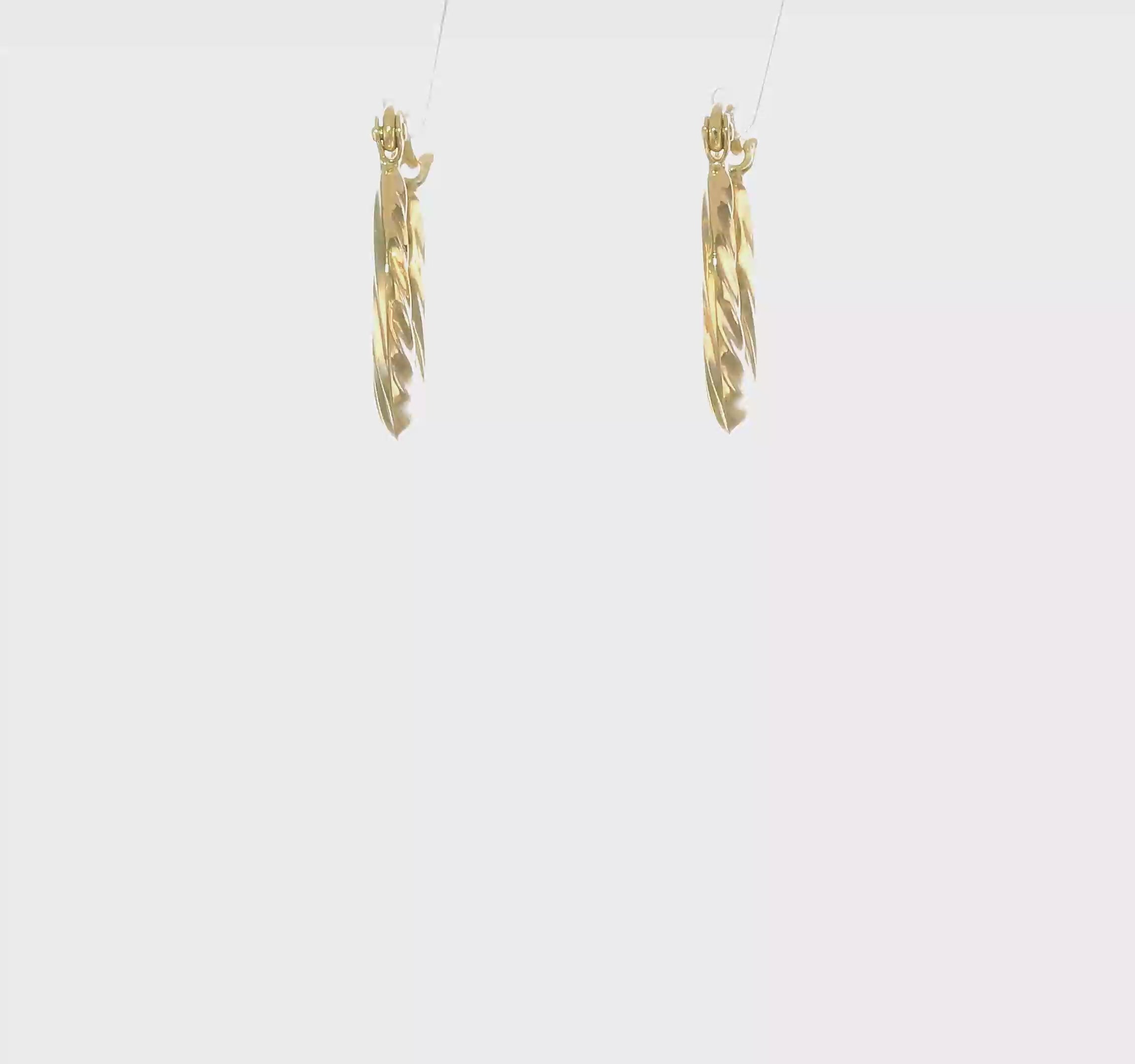 10kt Yellow Gold Fancy Small Hoop Earrings