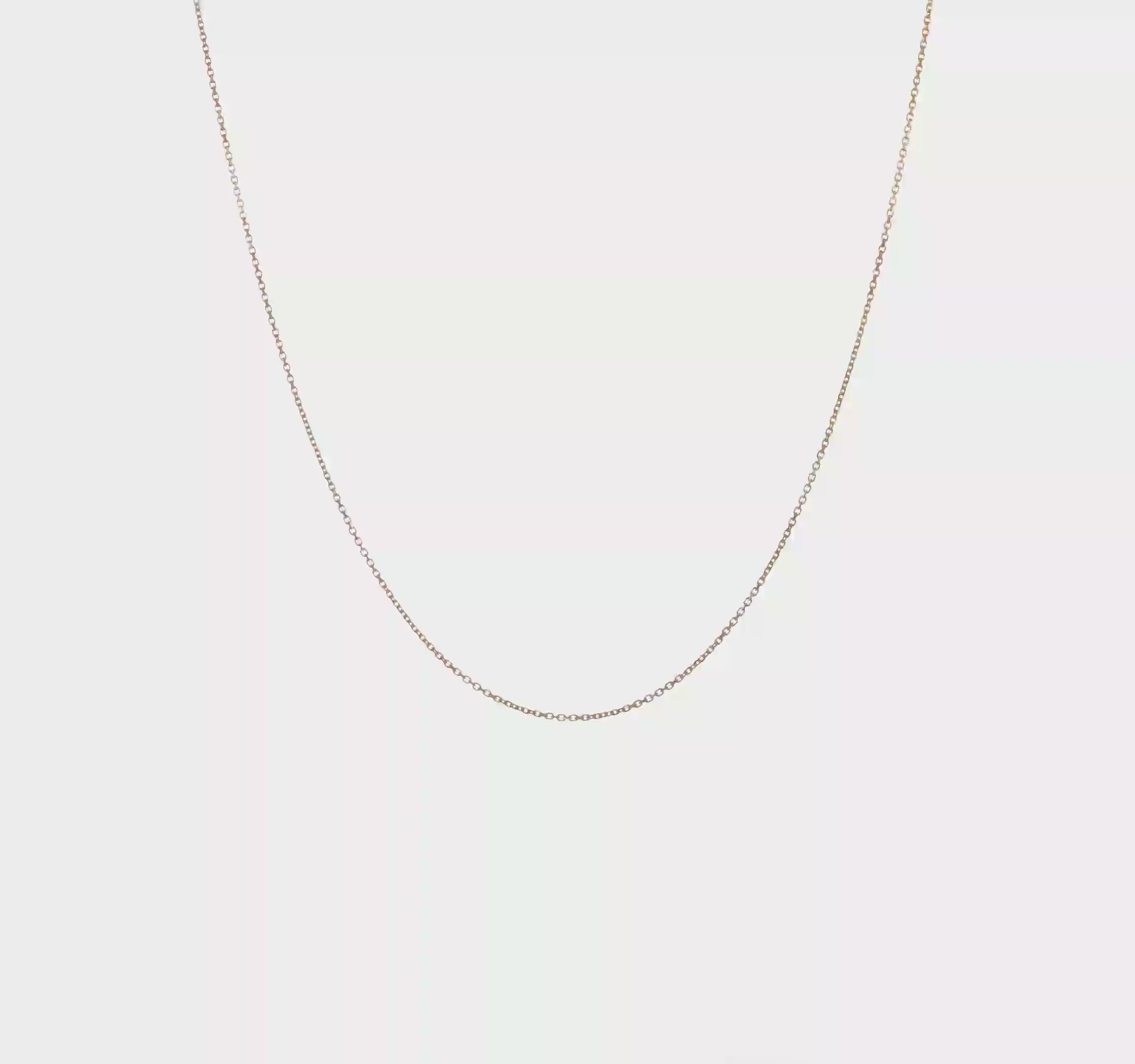 14KT Yellow Gold 1.0 mm D/C Cable Chain