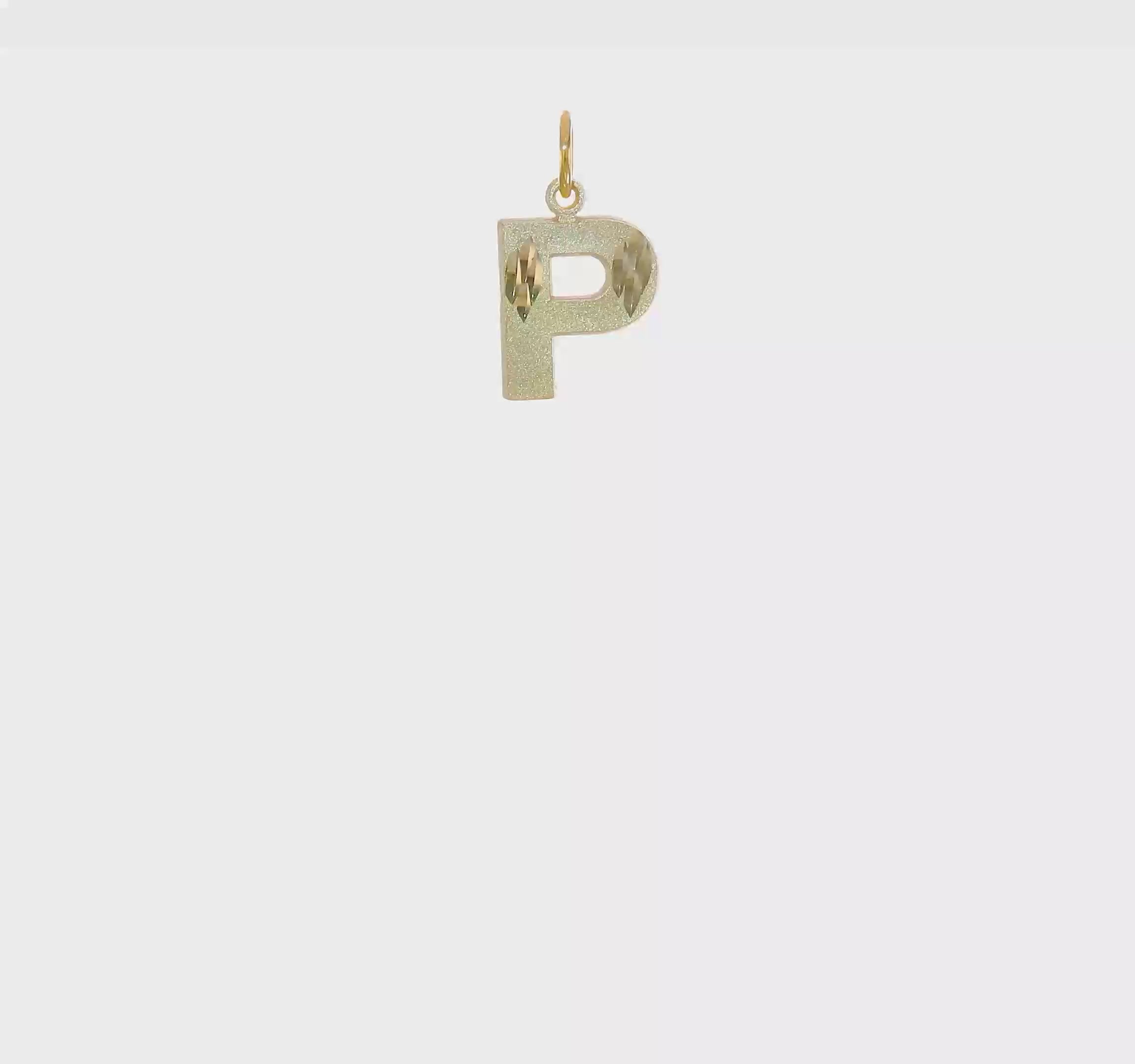 10kt Yellow Gold Initial P Charm