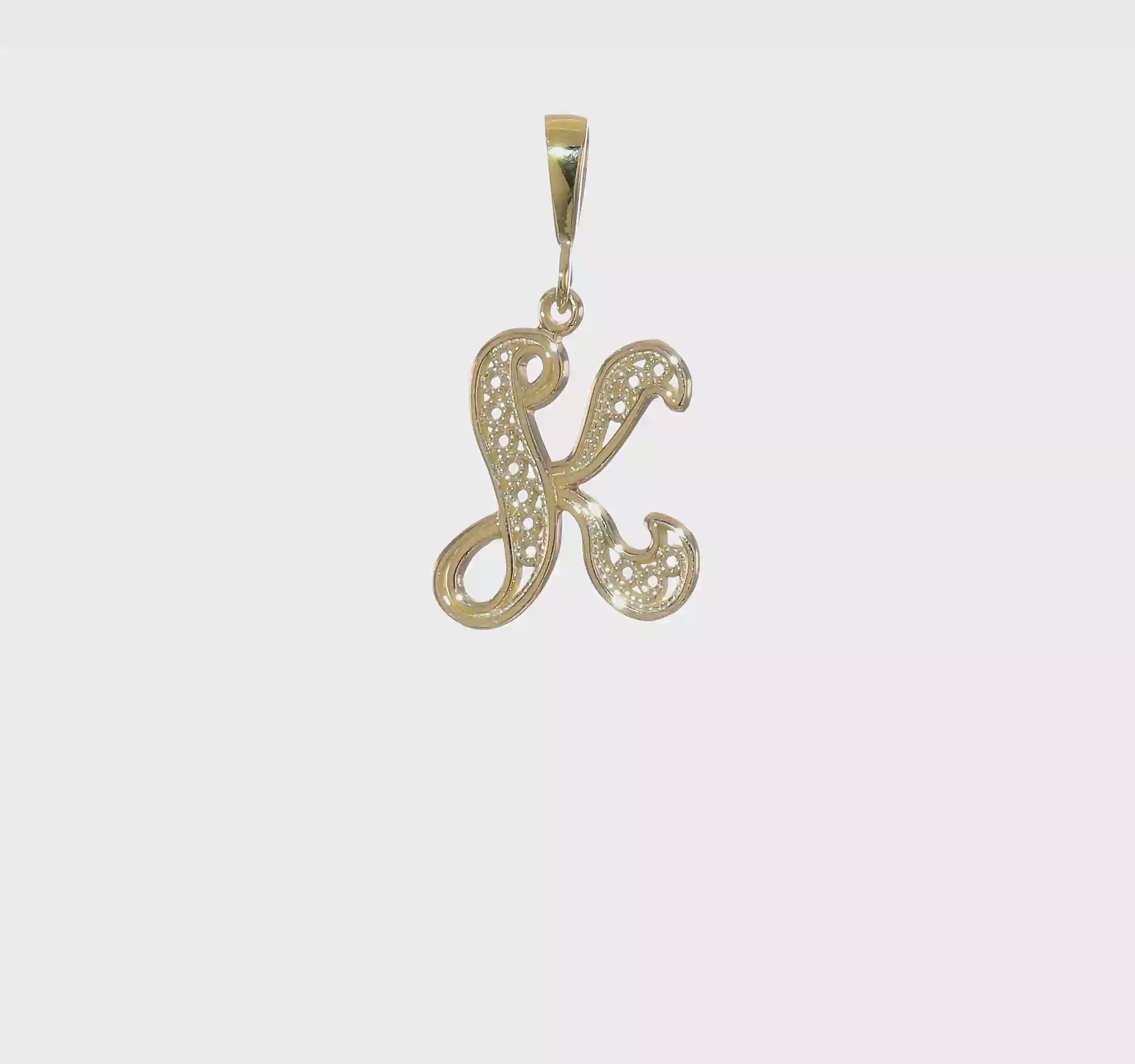 10kt Yellow Gold Initial K Pendant