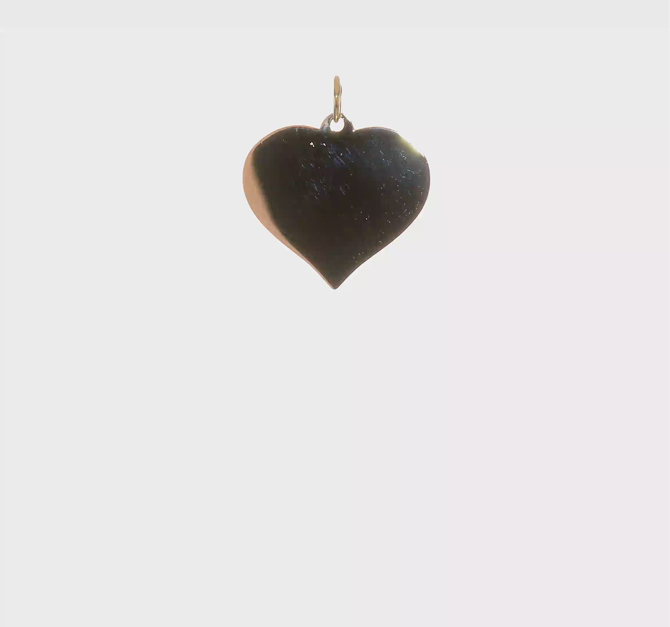 14kt Yellow Gold Heart Disc Charm
