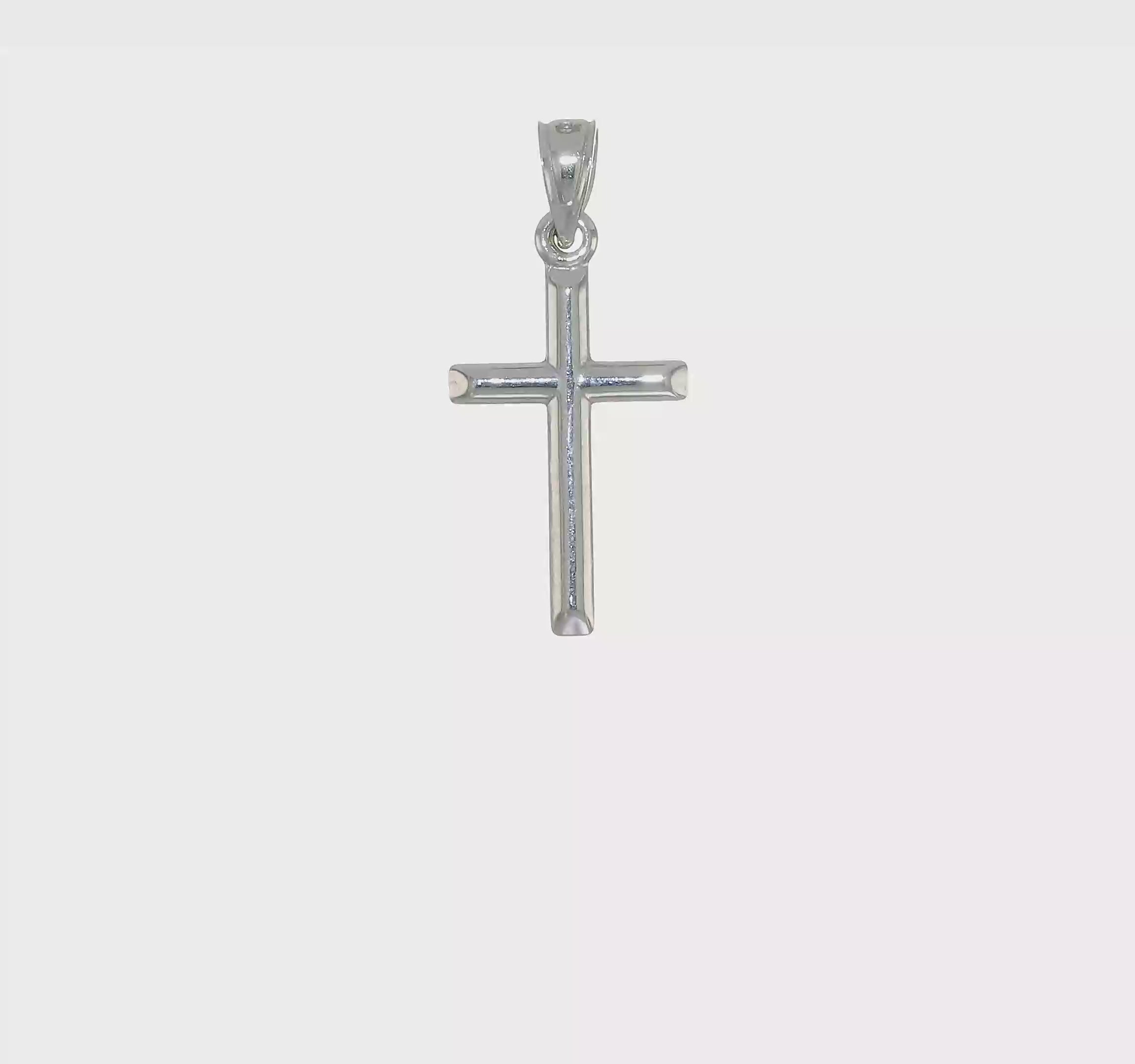 10kt White Gold Hollow Cross Pendant